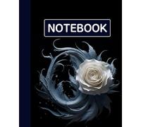 dotted line inlay Notebook for writing, for work, 7x9, notes in school, university, college, office, home. For student.: art flower