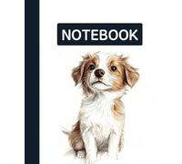 dotted line inlay Notebook for writing, for work, 7x9, notes in school, university, college, office, home. For student.: cute dog