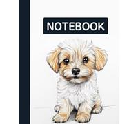 dotted line inlay Notebook for writing, for work, 7x9, notes in school, university, college, office, home. For student.: cute dog