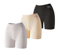 Dottedxin Sous-vêtements en soie glacée pour femme, taille haute, en soie glacée, contrôle du ventre et sous-vêtements de lifting des fesses, 3 pièces, 3XL
