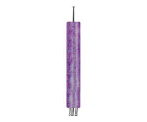 Dotting Pen - Double Ended 5-piece Marbling Tool, Metal Tip Gemstone Placement Stick, Acrylic Handle Liner Brush | Pedicure Artwork Enhancement Kit For Home Salon Studio Beauty Parlor Cosmetics