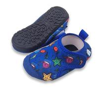 Dotty Fish Chaussures Aquatiques Pieds Nus pour bébé et Enfant - Chaussures Aqua Piscine Plage antidérapantes - Séchage Rapide, Semelle en Caoutchouc, Garçons Filles - La Vie Marine - 28-29 EU