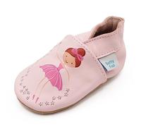 Dotty Fish Chaussures en Cuir Souple pour bébés et Tout-Petits - Antidérapantes, Sensation Pieds Nus, Souples, légères et Respirantes. pour Filles. Fée Ballerine Rose. 18-24 Mois (23 EU)