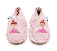 Dotty Fish Chaussures en Cuir Souple pour bébés et Tout-Petits - Antidérapantes, Sensation Pieds Nus, Souples, légères et Respirantes. pour Filles. Fée Ballerine Rose. 12-18 Mois (21 EU)