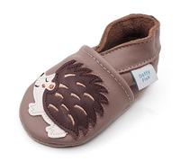 Dotty Fish Chaussures Cuir Souple bébé. Chaussures de Poussette pour Les Filles et Les garçons. Hérisson Brun Clair. 6-12 Mois (19 EU)