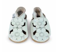 Dotty Fish Sandales Bébé Cuir Semelle Souple - Fleur bleue 6-12 mois