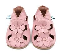 Dotty Fish Sandales Bébé Cuir Semelle Souple - Fleur rose 2-3 ans
