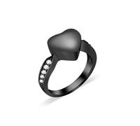 DOTUIARG Amour coeur urne bague pour animal de compagnie chien/chat cendres souvenir bijoux commémoratifs pour toujours dans mon coeur patte impression crémation bagues de doigt