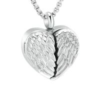 DOTUIARG Ange ouvrible pour la photo de proches/animaux toujours dans mon cœur urne de crémation pendentif collier contenant des cendres