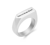 DOTUIARG Anneaux de crémation pour Les Cendres pour Les Hommes en Acier Inoxydable géométrique Patte Impression Mon ami Doigt Bague Urnes commémoratives Bijoux