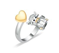 DOTUIARG Bague de crémation pour cœur pour cendres de crênes commémoratives d’animal humain, porte-cendres d’animal humain, urnes, bague de main, bijoux funéraires pour femmes, hommes