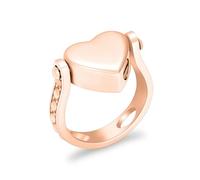DOTUIARG Bagues de crémation pour cendres - Urne en forme de cœur d’amour Anneau commémoratif pendentif de doigt collier bijou en acier inoxydable souvenir cadeau pour femmes