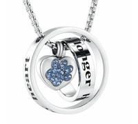 DOTUIARG Bijoux commémoratifs ne plus à mes côtés, pour toujours dans mon cœur Collier d’urne en acier inoxydable pour cendres pour animal de compagnie