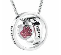 DOTUIARG Bijoux commémoratifs ne plus à mes côtés, pour toujours dans mon cœur Collier d’urne en acier inoxydable pour cendres pour animal de compagnie