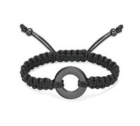 DOTUIARG Bijoux de crémation, Bracelet d’urne circulaire pour cendres, femmes hommes Mémorial réglable en cendre en acier inoxydable