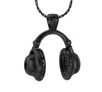 DOTUIARG Bijoux de crémation, casque, urne, collier pour cendres, souvenirs en acier inoxydable, écoute musicale, pendentifs, porte-cendres, bijoux commémoratifs