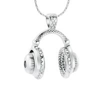DOTUIARG Bijoux de crémation, casque, urne, collier pour cendres, souvenirs en acier inoxydable, écoute musicale, pendentifs, porte-cendres, bijoux commémoratifs