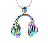 DOTUIARG Bijoux de crémation, casque, urne, collier pour cendres, souvenirs en acier inoxydable, écoute musicale, pendentifs, porte-cendres, bijoux commémoratifs