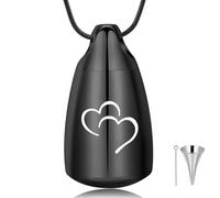 DOTUIARG Bijoux de crémation, collier d’urne à guitare avec une boule creuse, cadenas d’urne pendante, bijoux souvenirs humains