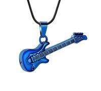 DOTUIARG Bijoux de crémation, collier d’urne à guitare avec une boule creuse, cadenas d’urne pendante, bijoux souvenirs humains