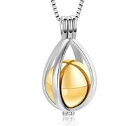 DOTUIARG Bijoux de crémation, collier d’urne en forme de goutte de larme pour cendres avec médaillon commémoratif en forme de boule creuse, pendentif d’urne, bijoux souvenirs pour humains