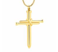 DOTUIARG Bijoux de crémation, croix collier d’urne pour cendres hommes, pendentif de médaillon commémoratif pour un être cher