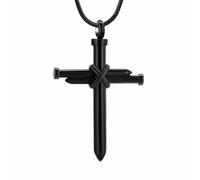 DOTUIARG Bijoux de crémation, croix collier d’urne pour cendres hommes, pendentif de médaillon commémoratif pour un être cher