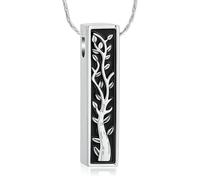 DOTUIARG Bijoux de crémation de l’arbre de vie, cube d’urne, collier pour cendres pour femmes, hommes, porte-cendres d’animal humain, pendentif souvenir