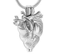 DOTUIARG Bijoux de crémation du cœur, cendres, souvenir funéraire pour le collier pendentif de l’éternité commémorative