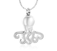 DOTUIARG Bijoux de crémation, pendentif commémoratif d’urne, collier pour cendres, souvenir gravé en acier inoxydable