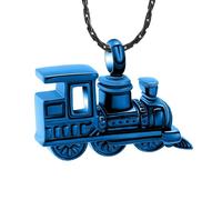 DOTUIARG Bijoux de crémation, petit train, urne, collier pour cendres, souvenirs en acier inoxydable, bijoux commémoratifs, pendentif de cendres humaines pour femmes hommes