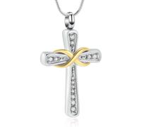 DOTUIARG Bijoux de crémation pour cendres Croix d’urne Pendentif souvenir Collier commémoratif en acier inoxydable pour femmes hommes
