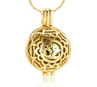 DOTUIARG Bijoux de crémation pour cendres Motif pendentif collier commémoratif Pot sphérique intérieur en acier inoxydable Urne souvenir