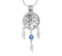 DOTUIARG Bijoux de crémation pour cendres Pendentif commémoratif en acier inoxydable Arbre de vie Collier d’urne Souvenir cadeau pour un être cher