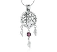 DOTUIARG Bijoux de crémation pour cendres Pendentif commémoratif en acier inoxydable Arbre de vie Collier d’urne Souvenir cadeau pour un être cher
