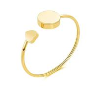 DOTUIARG Bijoux de crémation ronde en acier inoxydable 316L pour cendres bracelet commémoratif d’urne pour femmes