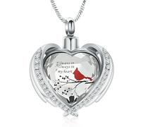 DOTUIARG Bijoux de crémation toujours dans mon cœur collier d’urne rouge pour les Femmes des cendres Mémorial d’un être cher