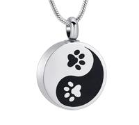 DOTUIARG Bijoux de crémation, urne commémorative sculptée en empreinte de patte de chien, bijoux pour cendres en acier inoxydable 316L