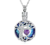 DOTUIARG Bijoux de crémation, Urne de l’Arbre de Vie, colliers pour cendres, femmes, pendentif commémoratif humain