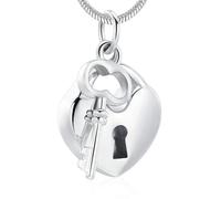 DOTUIARG Bijoux de crémation, urnes, colliers pour cendres n acier inoxydable avec mon urne en cœur, pendentif commémoratif pour le porte-cendres, cadeau souvenir