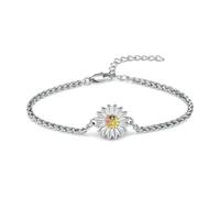 DOTUIARG Bracelet d’urne de crémation de tournesol pour cendres pour femmes bracelet à chaîne de maillons ajustable pour filles bijoux commémoratifs cadeau de souvenir pour animaux humains