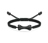 DOTUIARG Bracelet d’urne en os de chien Cendres Bijoux de crémation Urne tressée pour cendres d’animaux Bijoux à bracelet commémoratif ajustable