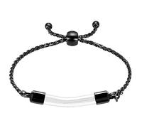 DOTUIARG Bracelet de crémation en acier inoxydable pour cendres - Bijoux commémoratifs en tube de verre transparent pour hommes, femmes