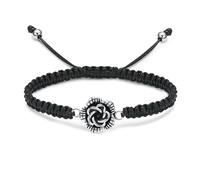 DOTUIARG Bracelet de crémation en fleur de rose pour cendres pour femmes bracelet tressé à corde tressée ajustable Bijou commémoratif d’urne cadeau