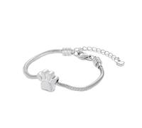 DOTUIARG Bracelet empreinte de patte pour cendres pour femmes hommes Bracelet commémoratif en acier inoxydable pour crémation et porte-cendres pour animaux humains