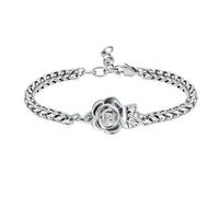 DOTUIARG Bracelet urne pour cendres Fleur de rose, bijoux de crémation pour femmes, bracelet commémoratif en acier inoxydable ajustable