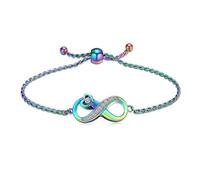 DOTUIARG Bracelet urne pour cendres pour femmes fille en acier cubique en zircone en circonium, bijoux souvenir cadeau pour la perte d’un être cher