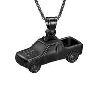 DOTUIARG Camions, urne, collier pour cendres, pendentif en acier inoxydable pour voiture, bijoux de crémation, souvenir, cadeau funéraire pour hommes, femmes