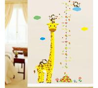 DOTUIARG Cartoon Mesure Stickers Muraux Pour Chambres D’enfants Girafe Singe Taille Graphique Règle Décalcomanies Pépinière Décoration D’intérieur