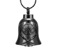 DOTUIARG Collier d’urne cloche pour cendres Pendentif commémoratif d’animal humain Bijoux de crémation Cadeau souvenir pour hommes femmes